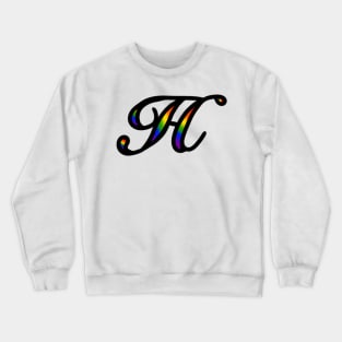 Rainbow Cursive Letter H Crewneck Sweatshirt